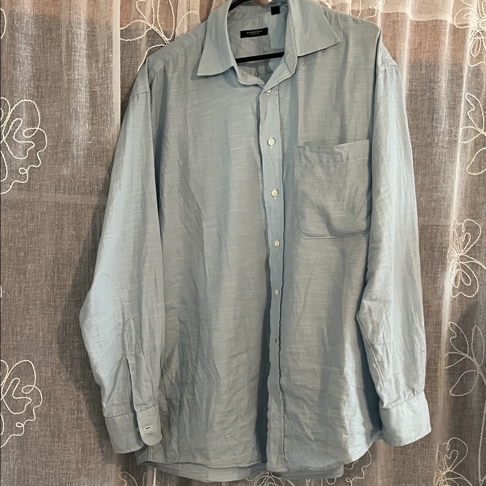 Burberry Button-Up Shirt L light blue green